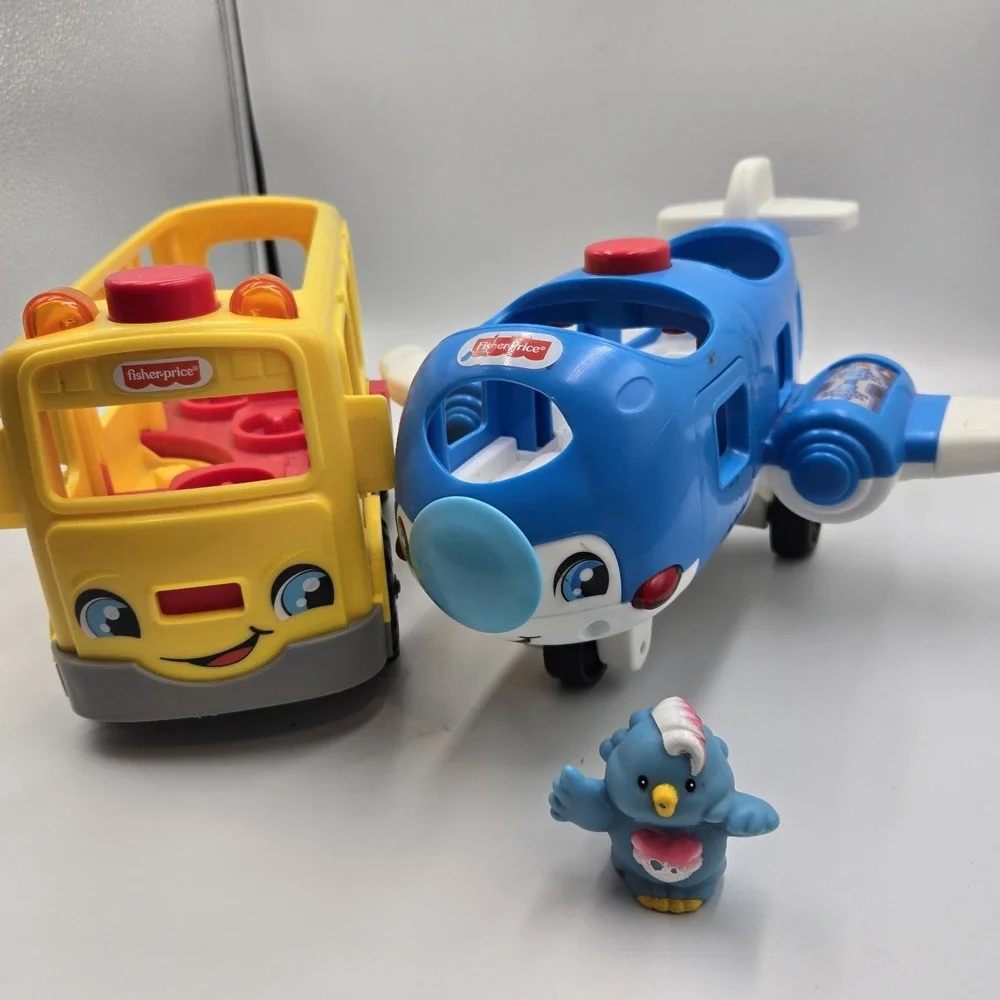 Fisher Price Little‎ People Sit With Me Sights And Sound School Bus & Airplane